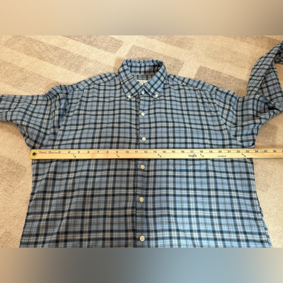 Peter Millar Men’s Blue Plaid Cotton Button Down Shirt (Size L) - Picture 7 of 8